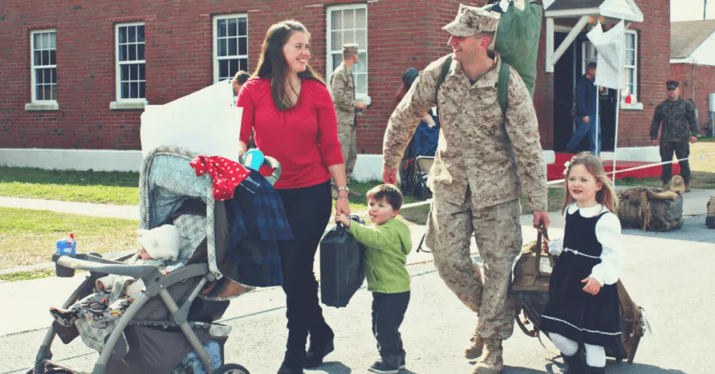 Military family moving to their new home in Central Texas